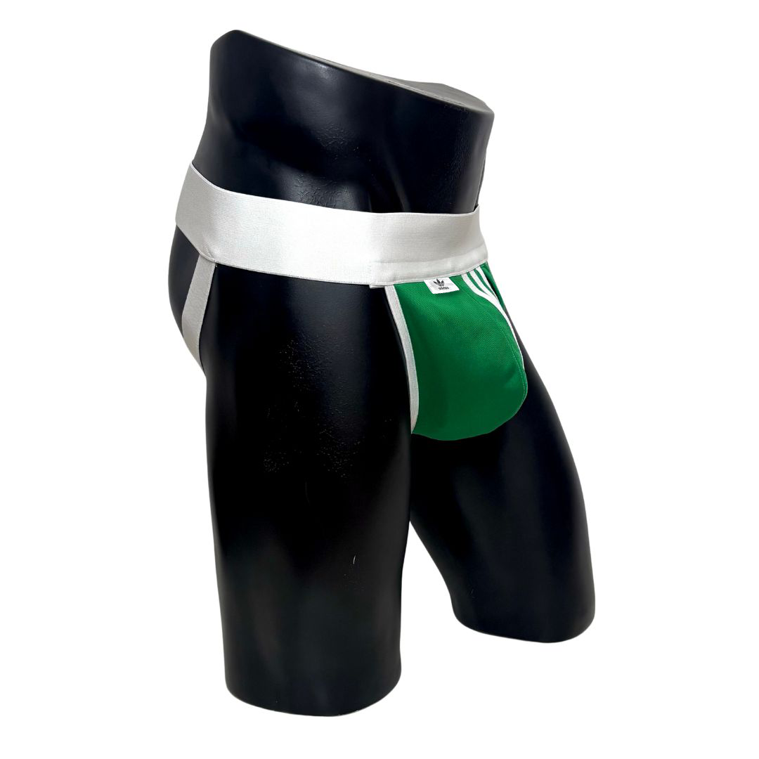 Adidas 3 Stripes Green Pocket Jockstrap/Thong