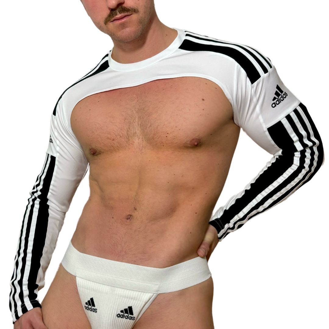 Adidas Sport Shoulders Crop Top Long Sleeves White