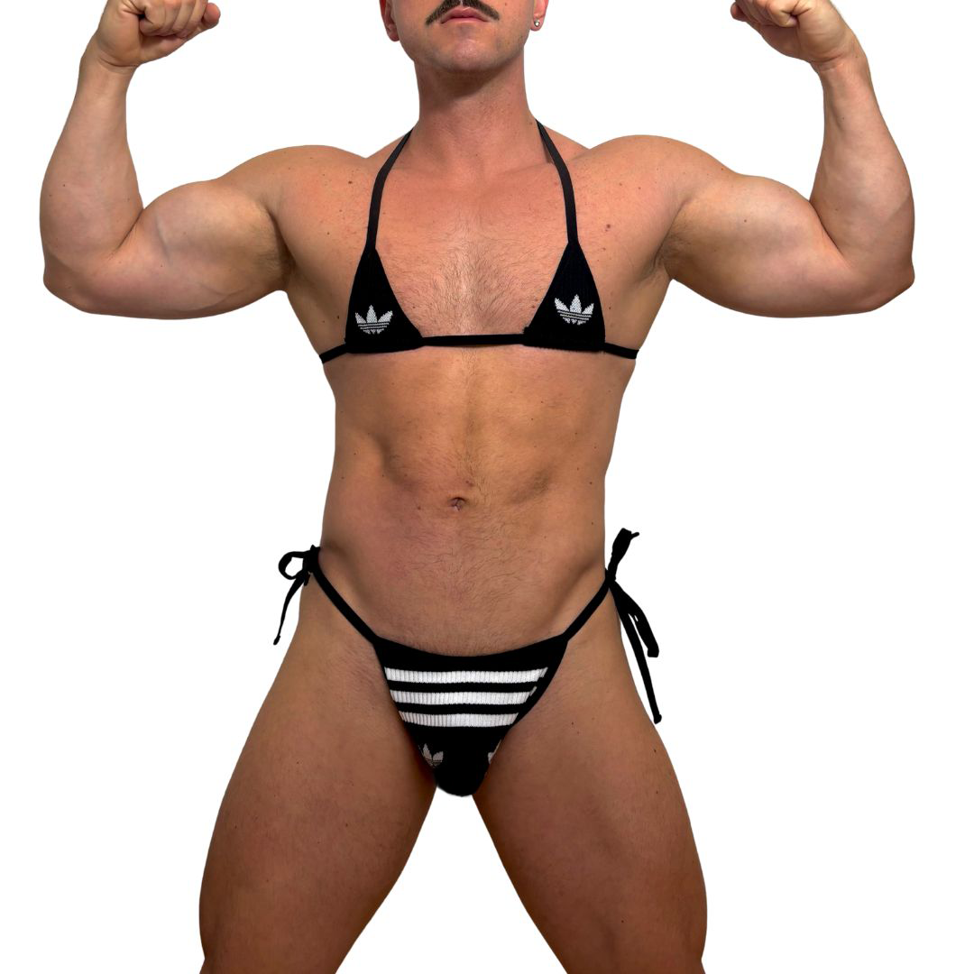 Adidas Originals Black Bro Bra and Thong Set