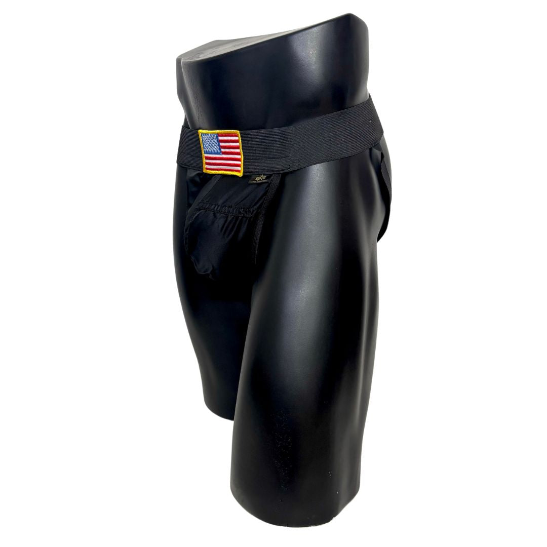Alpha Industries Black USA Flag Jockstrap/Thong