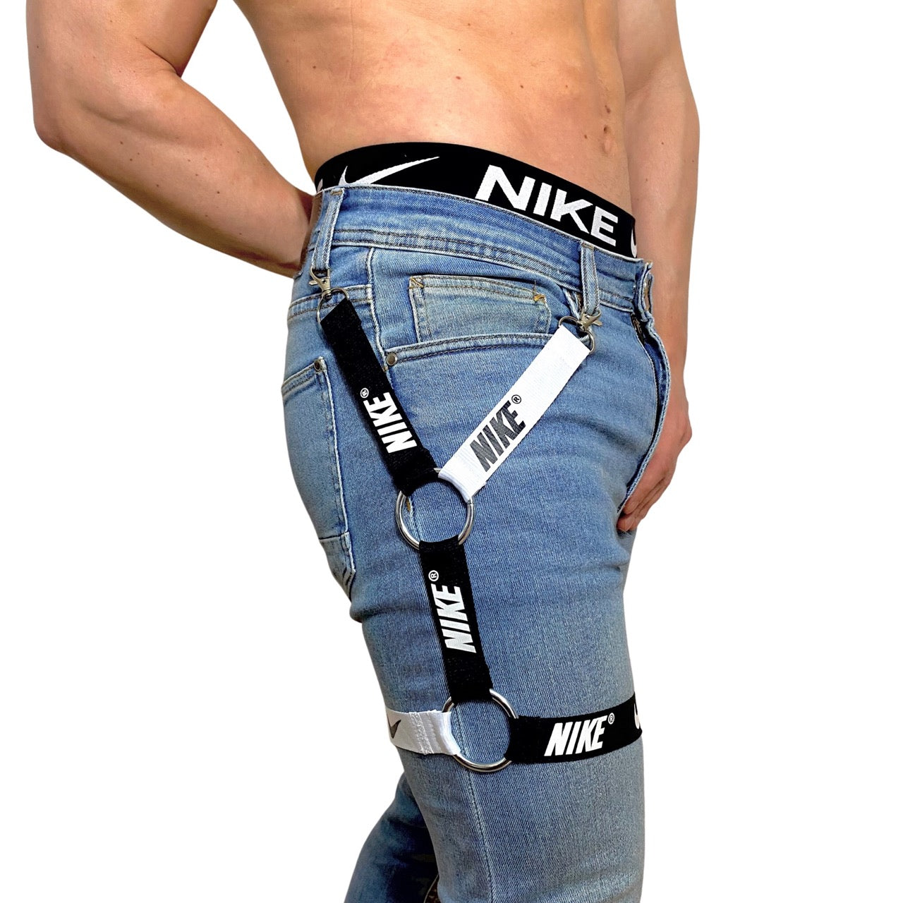 Nike Black and White Leg Harness