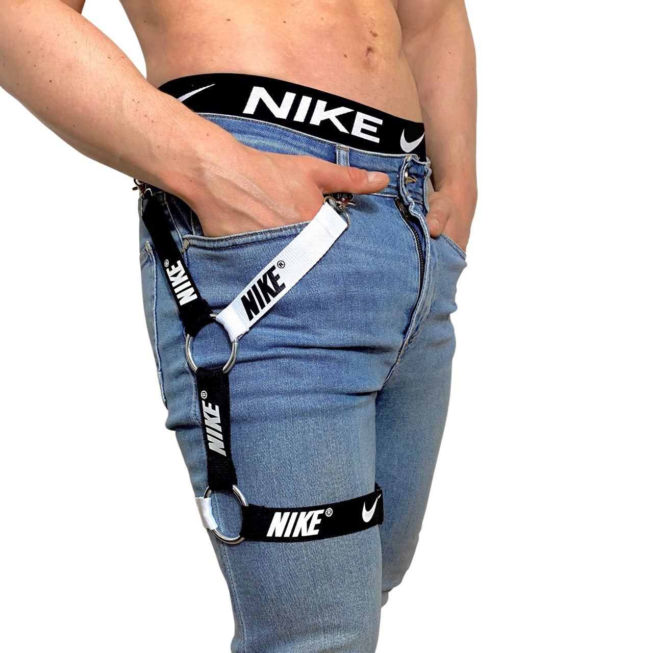 Nike Black and White Leg Harness