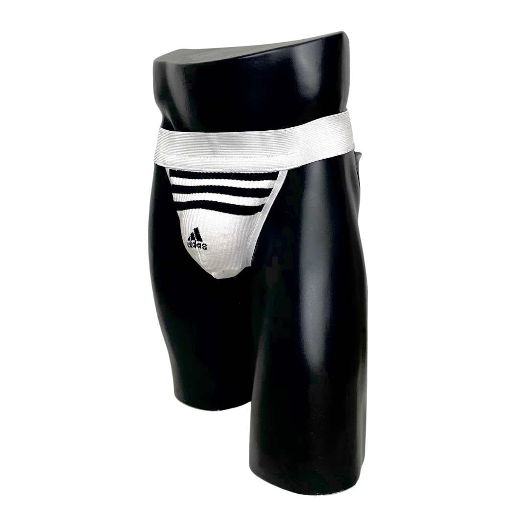 Adidas Three Stripes Sport Logo White Socks Jockstrap/Thong