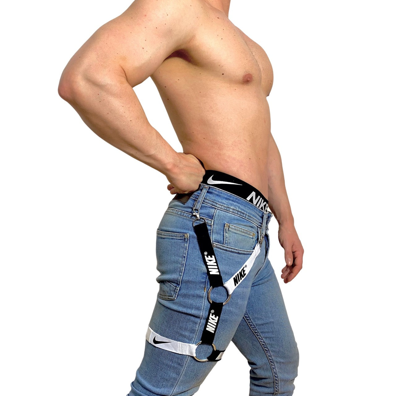 Nike Black and White Leg Harness