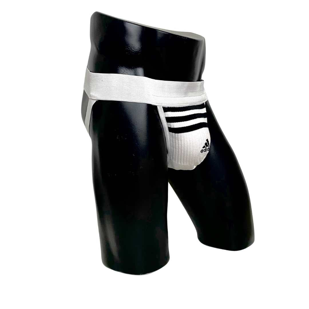 Adidas Three Stripes Sport Logo White Socks Jockstrap/Thong