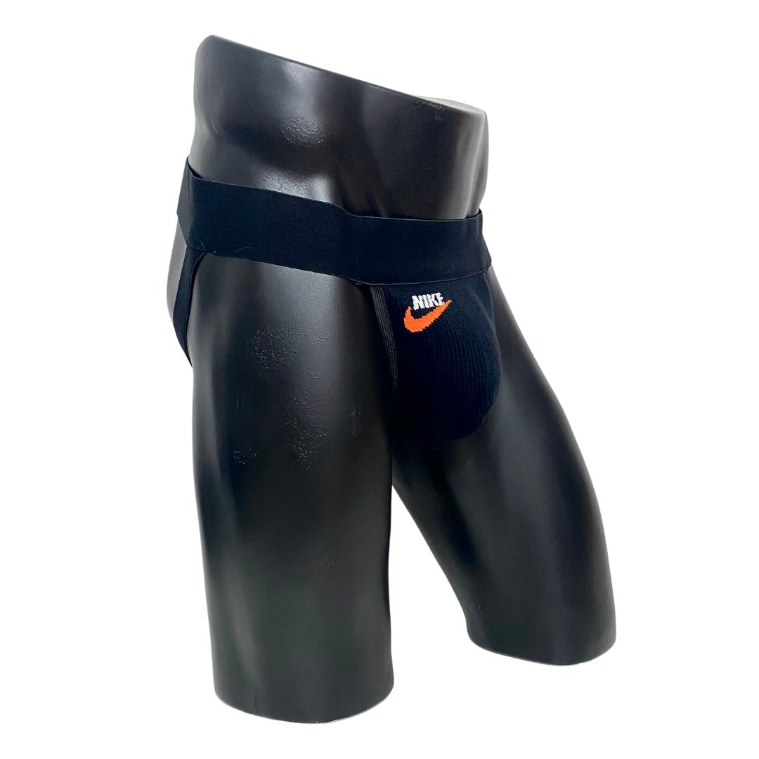 Nike Vintage Black Orange Swoosh Socks Jockstrap/Thong