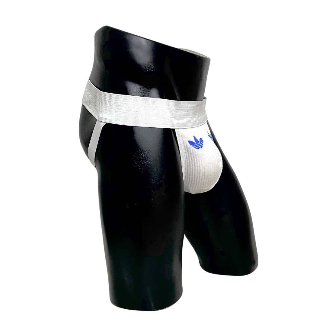 Adidas Dark Blue Logo White Socks Jockstrap/Thong