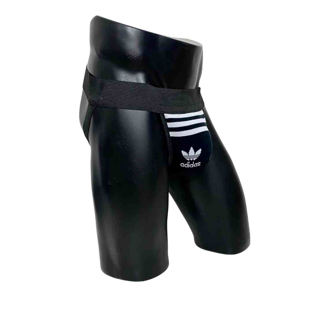Adidas Originals Black and White Socks Jockstrap/Thong Pack of 2