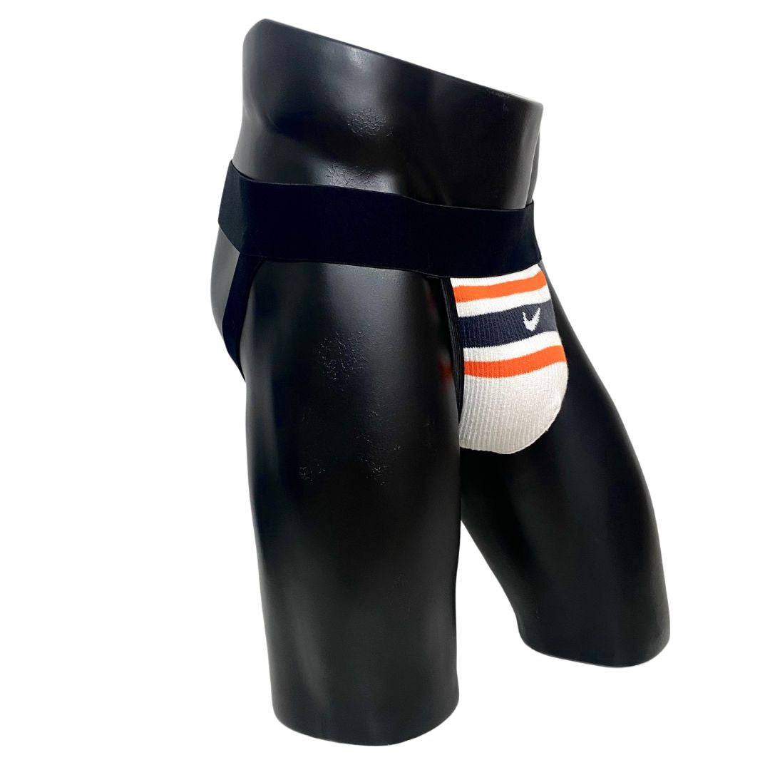 Nike Vintage Cream Orange Gray Socks Jockstrap/Thong
