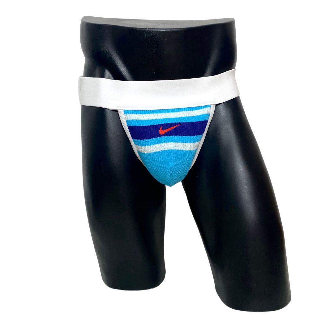 Nike Vintage Blue Orange Swoosh Socks Jockstrap/Thong