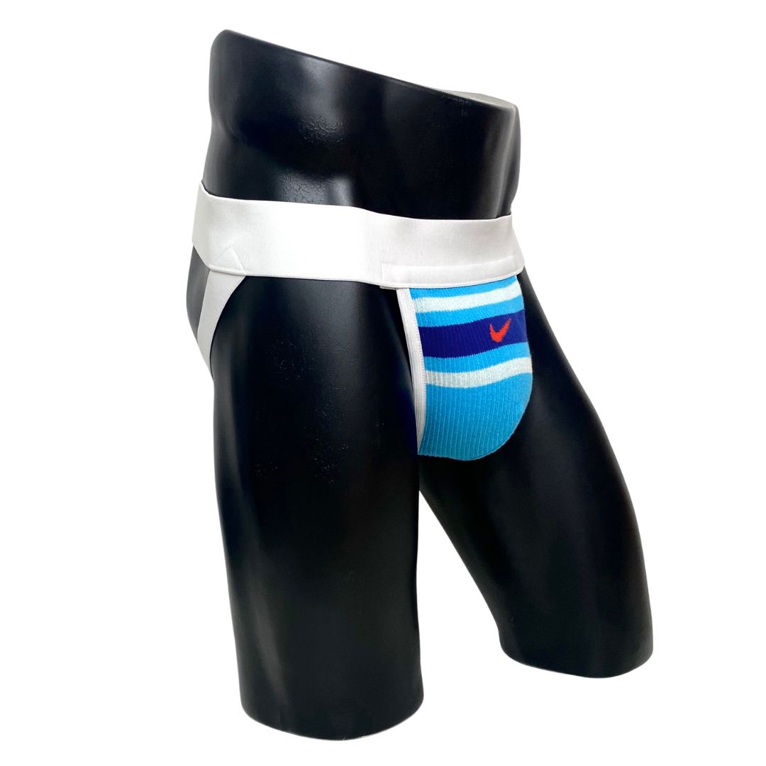 Nike Vintage Blue Orange Swoosh Socks Jockstrap/Thong