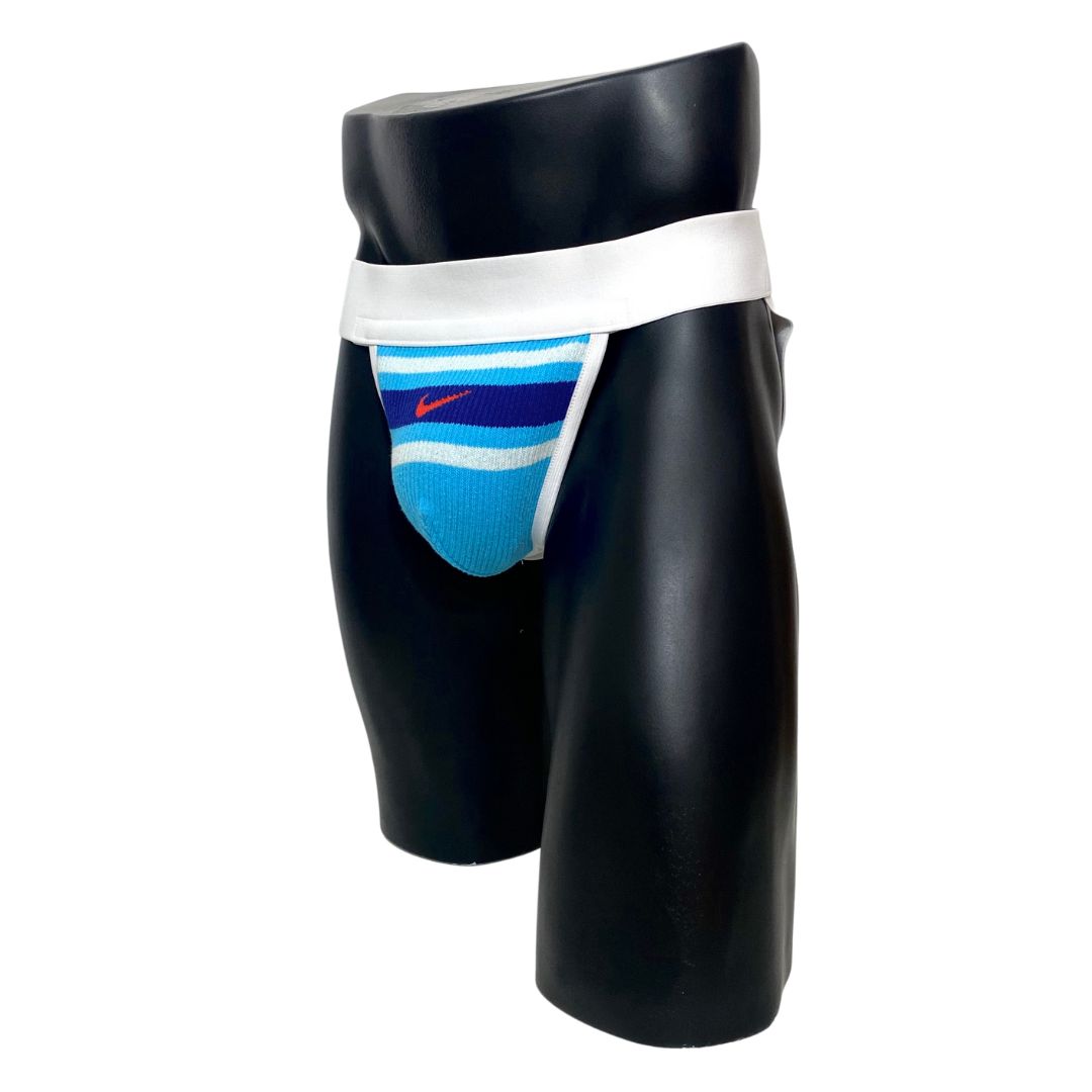 Nike Vintage Blue Orange Swoosh Socks Jockstrap/Thong