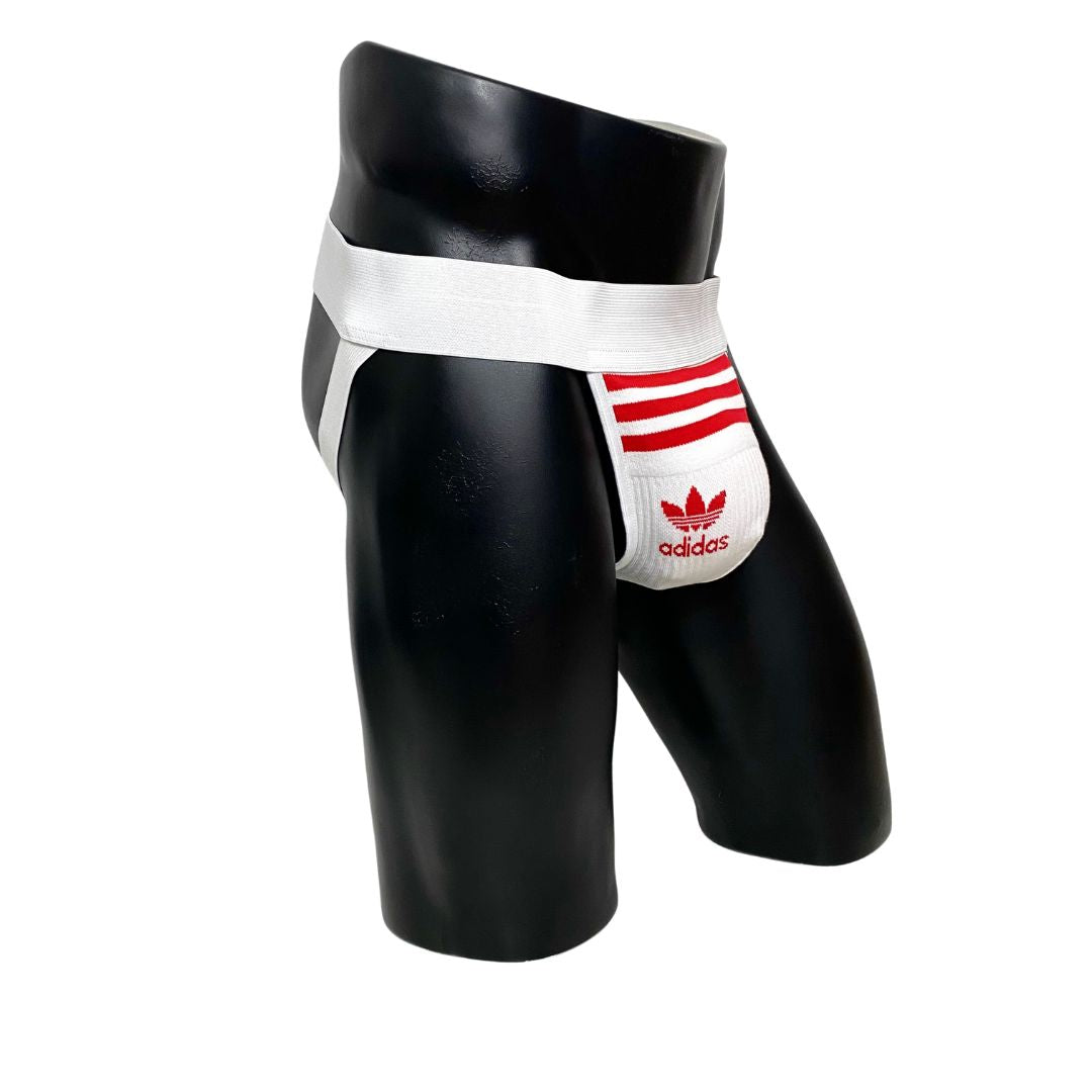 Adidas Originals White/Red Socks Jockstrap/Thong