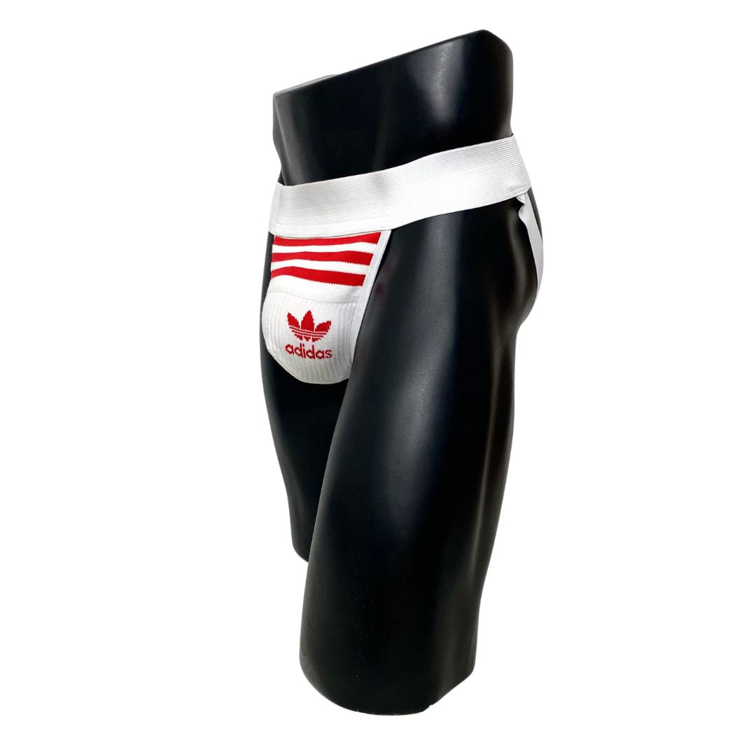 Adidas Originals White/Red Socks Jockstrap/Thong