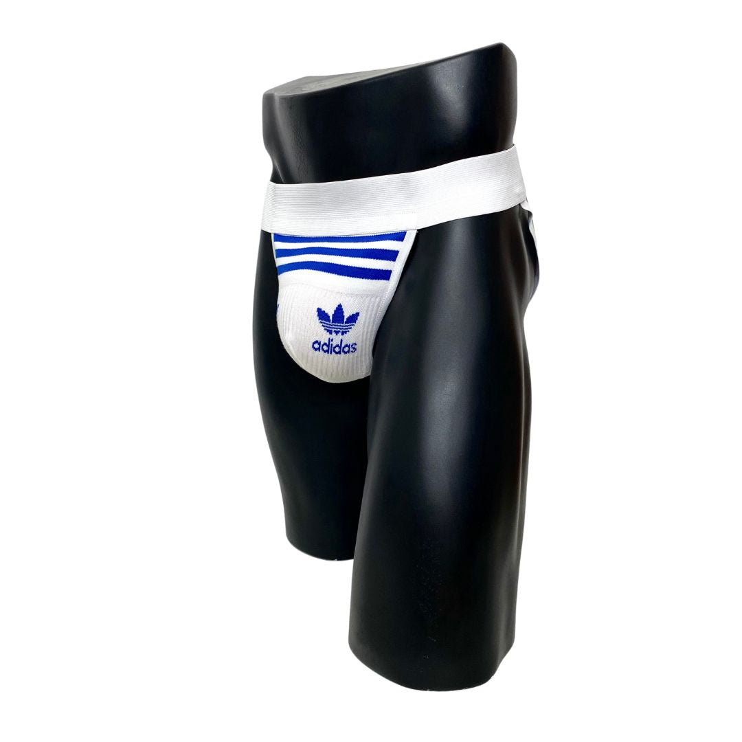 Adidas Originals White/Blue Socks Jockstrap/Thong