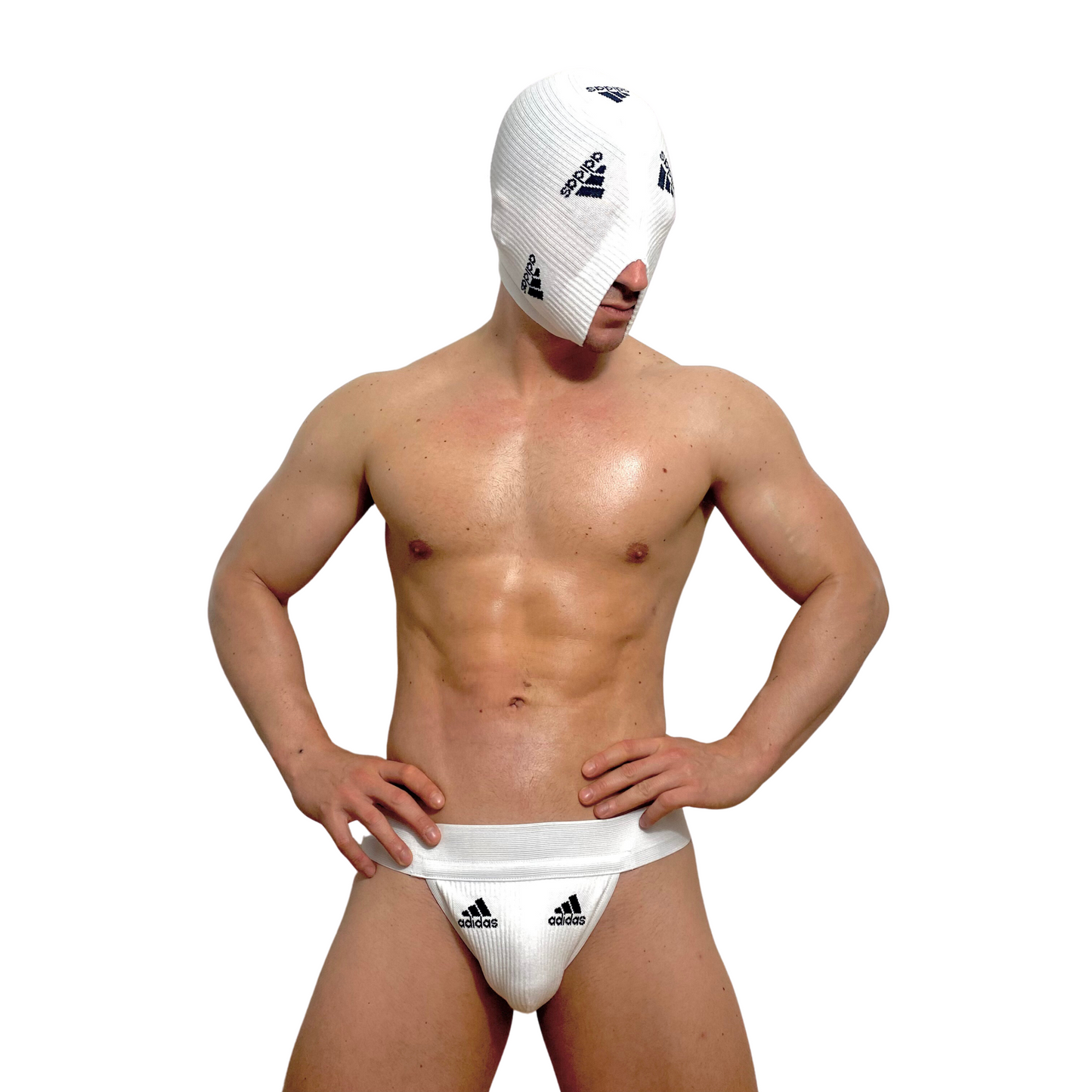 Adidas Sport White SOCKsucker Balaclava & Sock Jockstrap Set