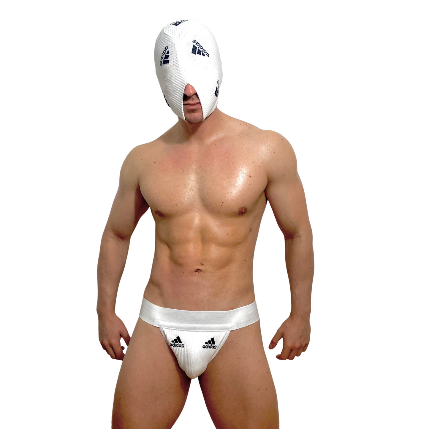 Adidas Sport White SOCKsucker Balaclava & Sock Jockstrap Set