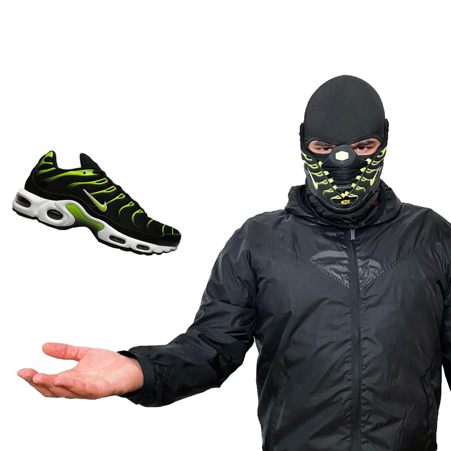 Air Max Tn Black Neon Green Mask