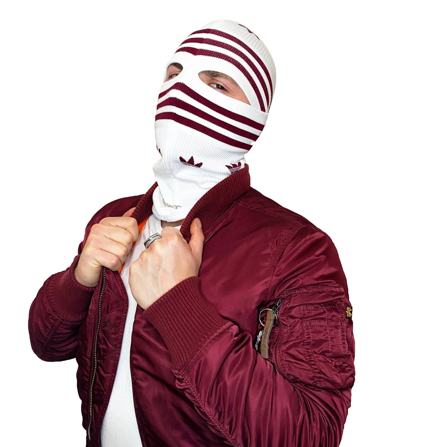 Adidas Balaclava White - Burgundy
