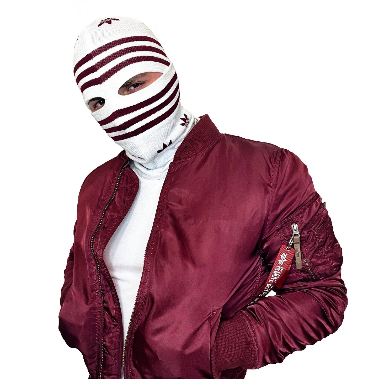 Adidas Balaclava White - Burgundy