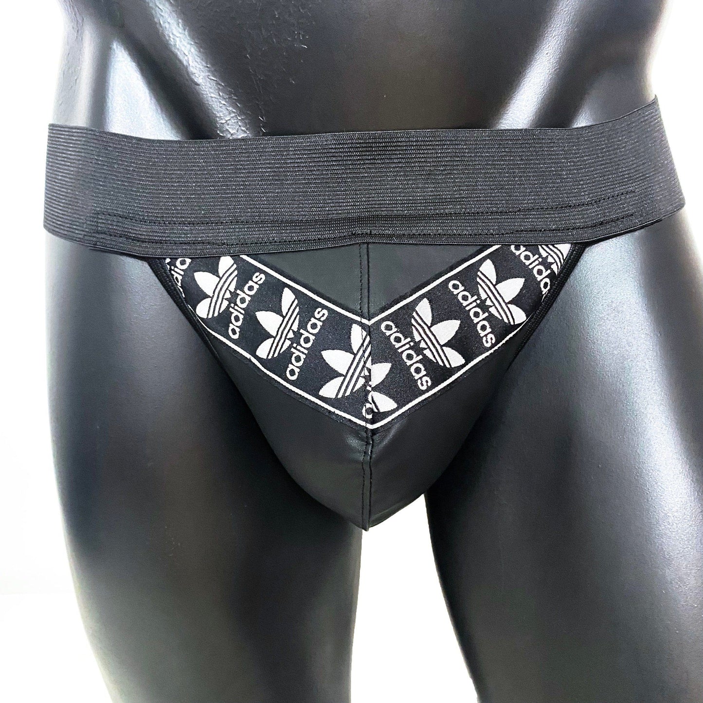 Adidas Faux Leather Jockstrap/Thong
