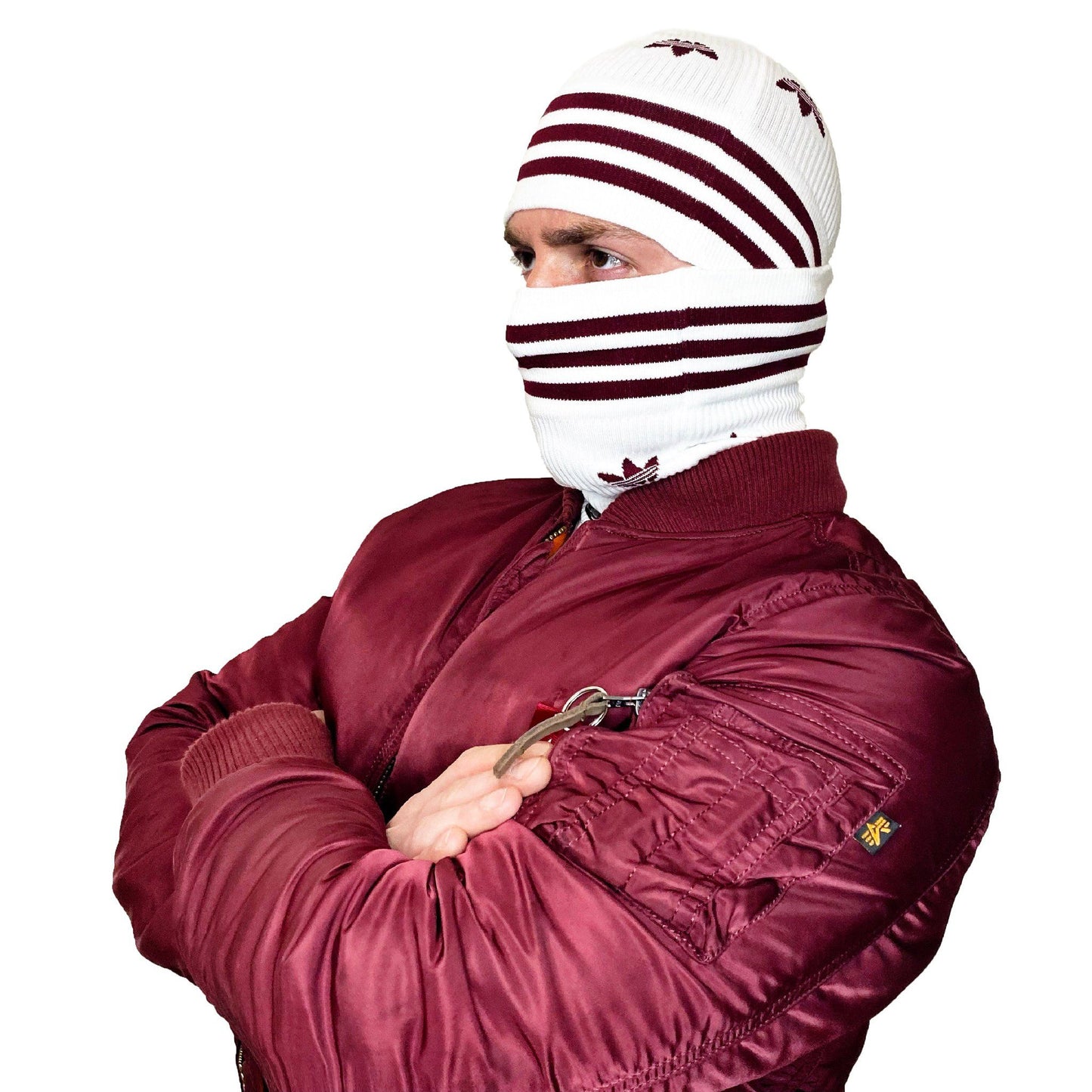 Adidas Balaclava White - Burgundy