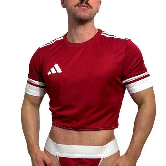 Adidas Neo Red Short Sleeve Crop Top