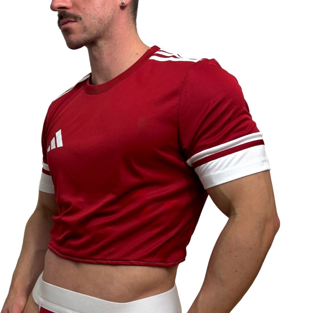 Adidas Neo Red Short Sleeve Crop Top