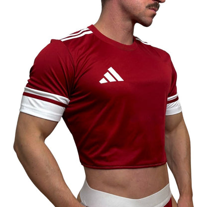 Adidas Neo Red Short Sleeve Crop Top