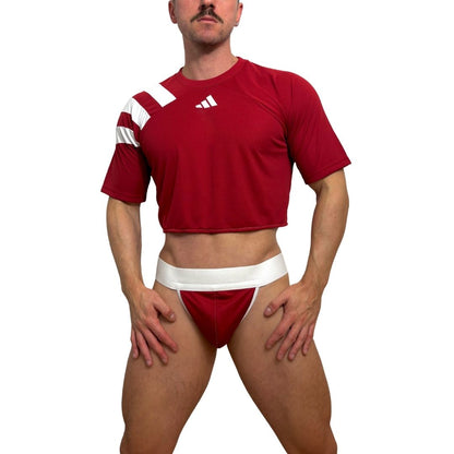 Adidas Neo Short Sleeve Red Crop Top Look 2.0