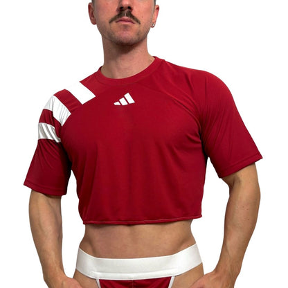 Adidas Neo Red Short Sleeve Crop Top 2.0
