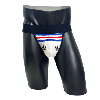 Adidas Originals White/Blue and Red Socks Jockstrap/Thong 2.0