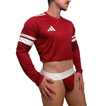 Adidas Neo Long Sleeve Red Crop Top Look