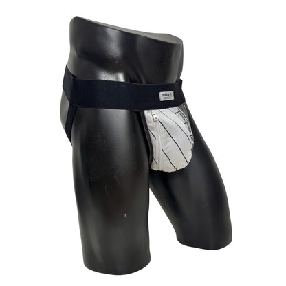 Adidas Originals Silver Gray Logo Pocket Jockstrap/Thong