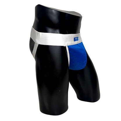 Adidas Glossy Logo All Over Blue Jockstrap/Thong