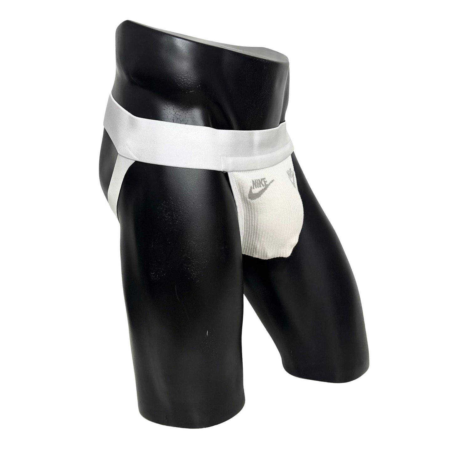 Nike Off White Iron Gray Logo Socks Jockstrap/Thong
