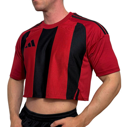 Adidas Red\Black Stripe Crop Top