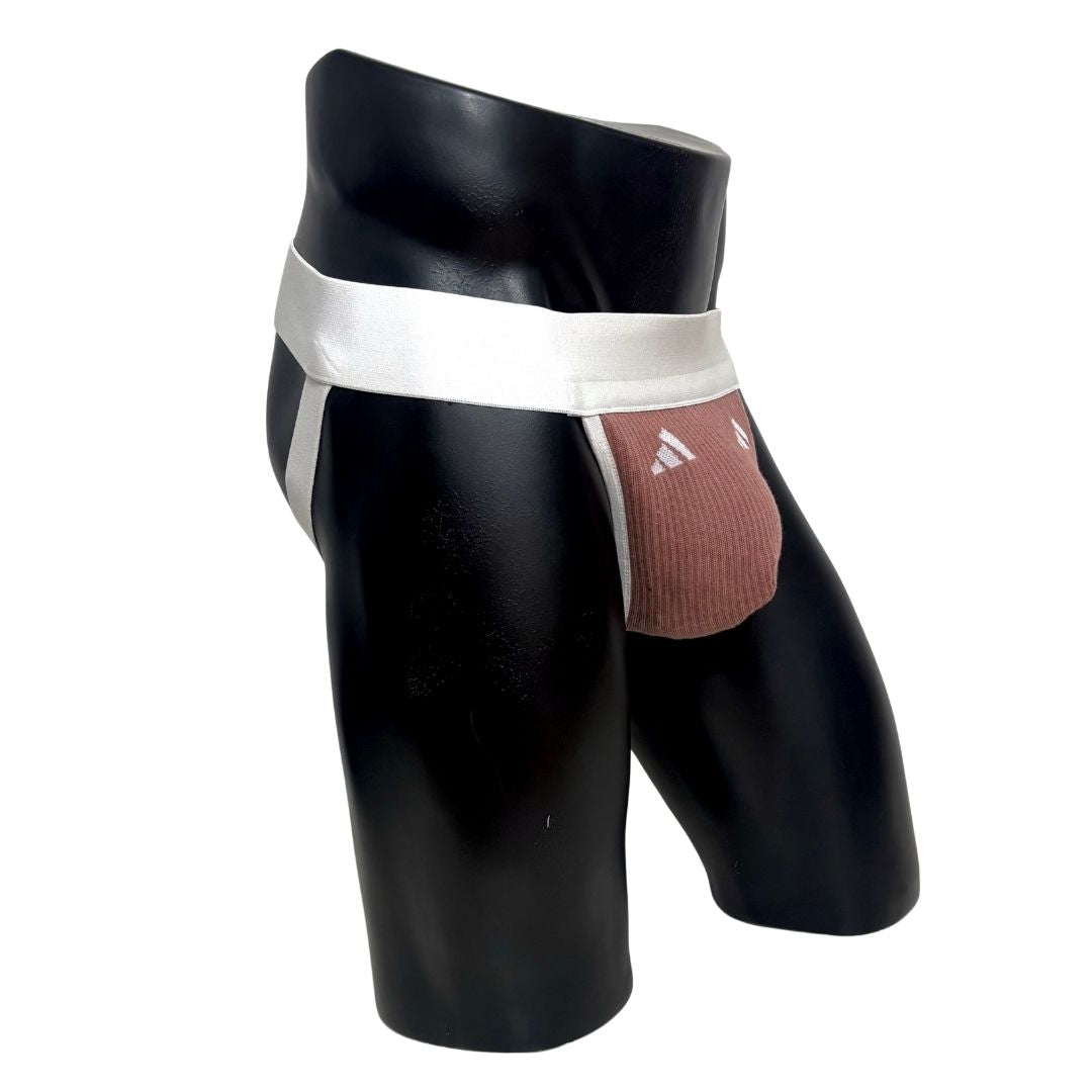 Adidas Sport Logo Nude Caramel Socks Jockstrap/Thong