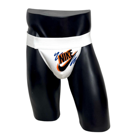 Nike Retro Orange/Black/Blue White Logo Socks Jockstrap/Thong