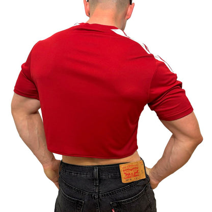 Adidas Sport Red Short Sleeve Crop Top