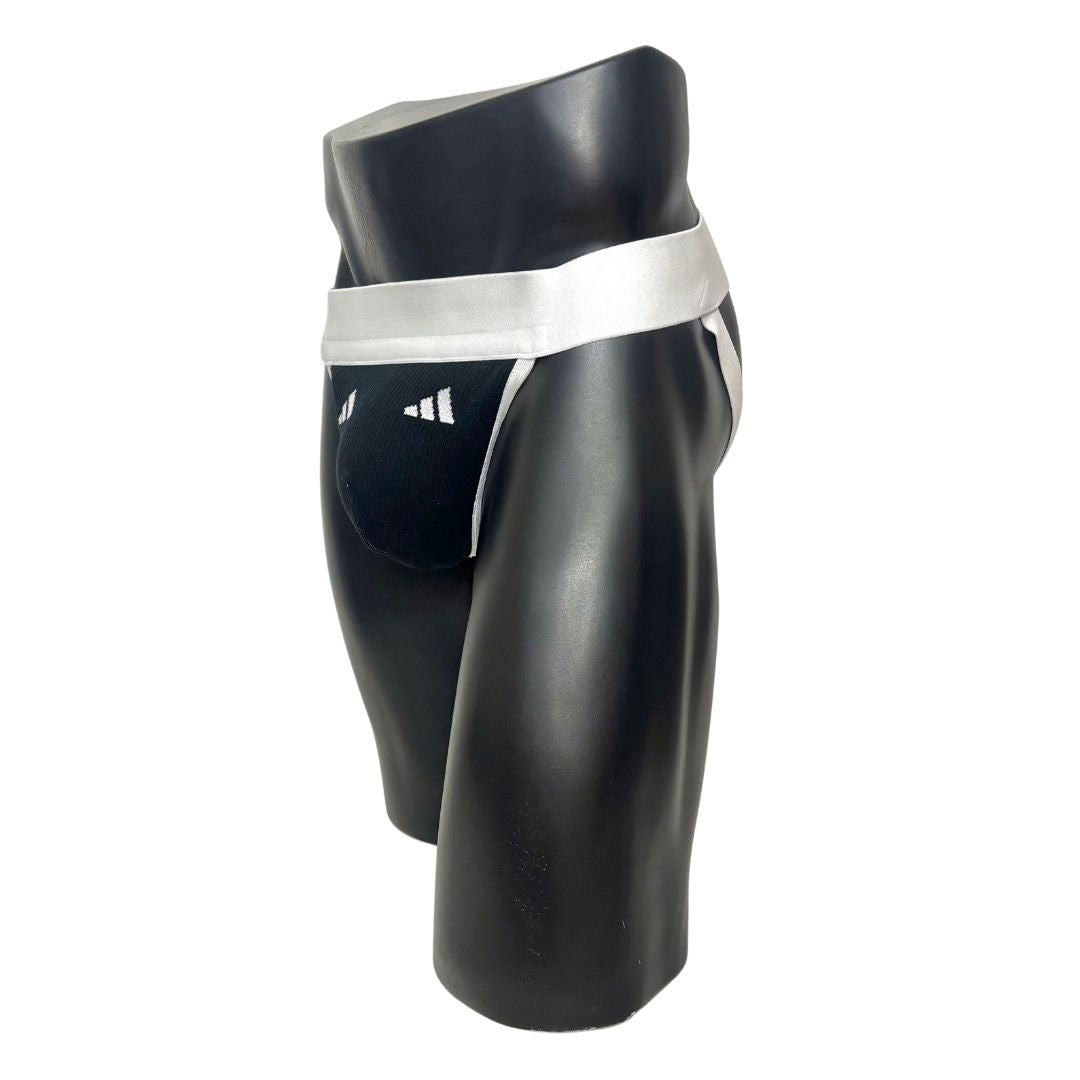 Adidas Sport Logo Black Socks Jockstrap/Thong