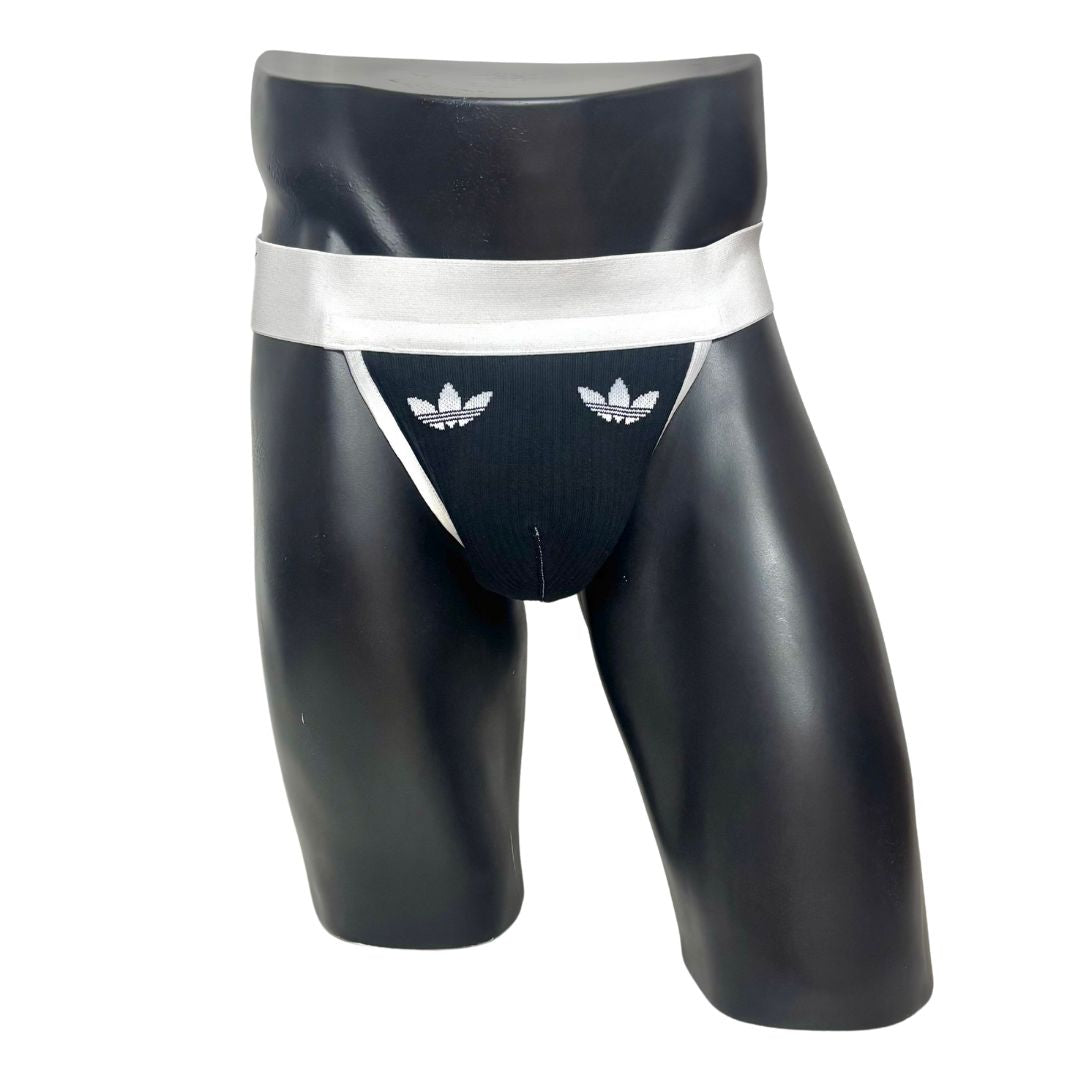 Adidas Logo Black Socks Jockstrap/Thong