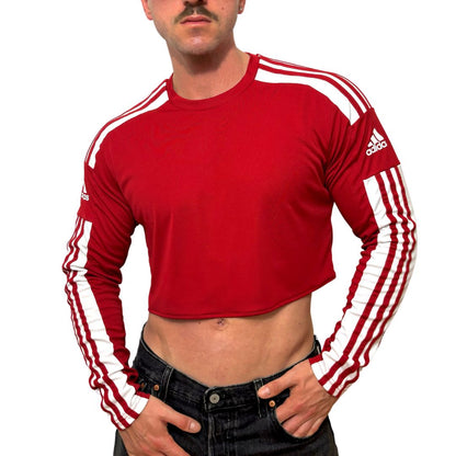 Adidas Sport Red Long Sleeve Crop Top