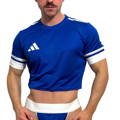Adidas Neo Blue Short Sleeve Crop Top