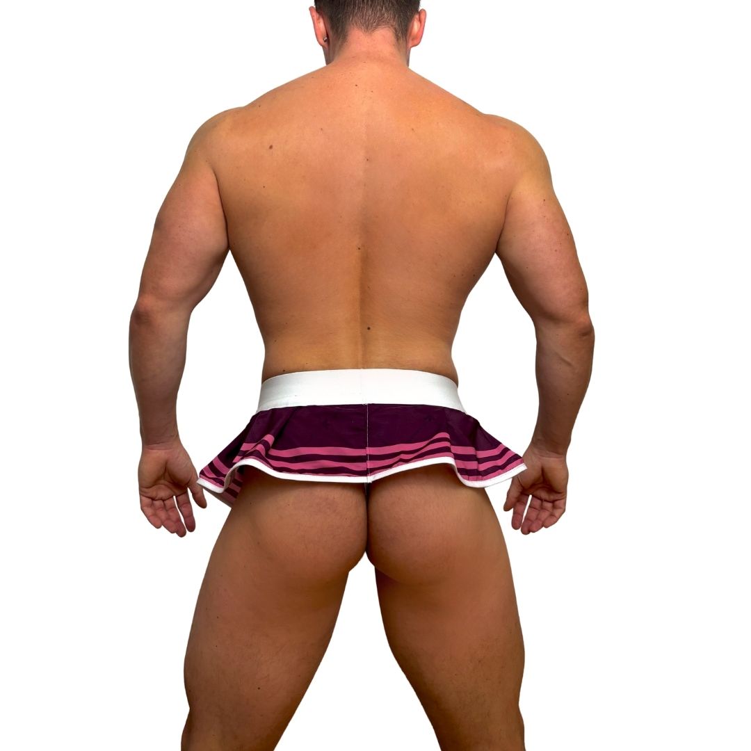 Adidas Three Stripes Purple Skirt Jock/Thong