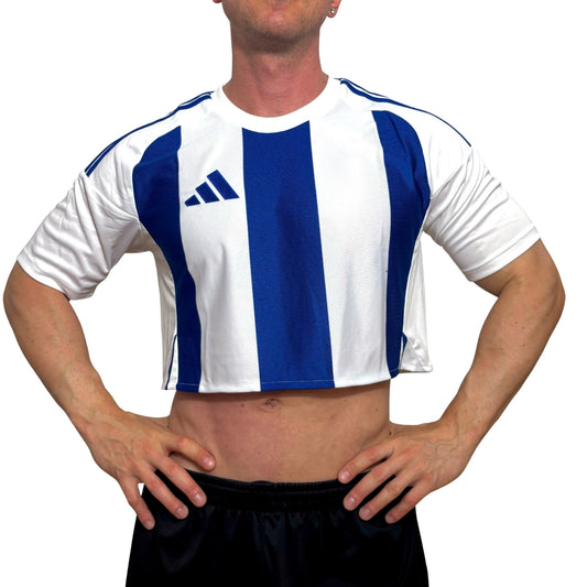 Adidas Blue\White Stripe Crop Top