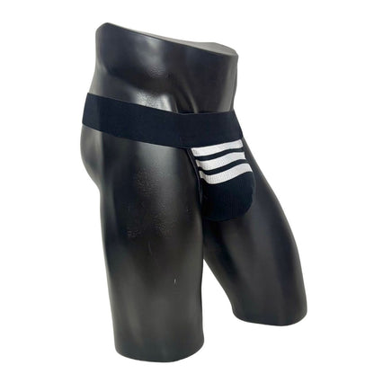 Adidas Originals Three Stripes Black Socks Jockstrap/Thong