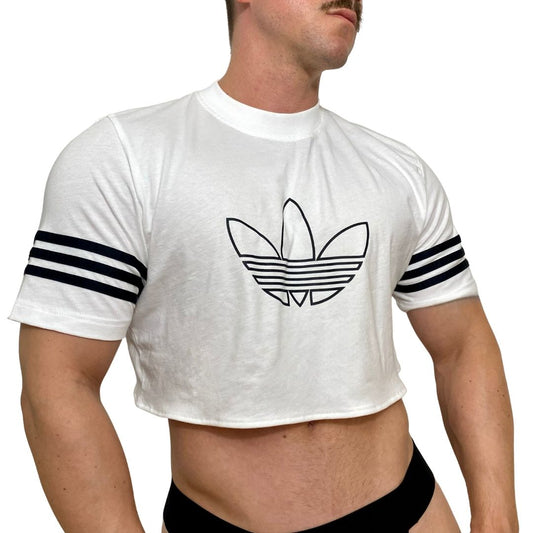 Adidas Originals Logo White Crop Top