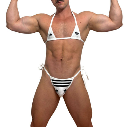 Adidas Originals White Bro Bra and Thong Set
