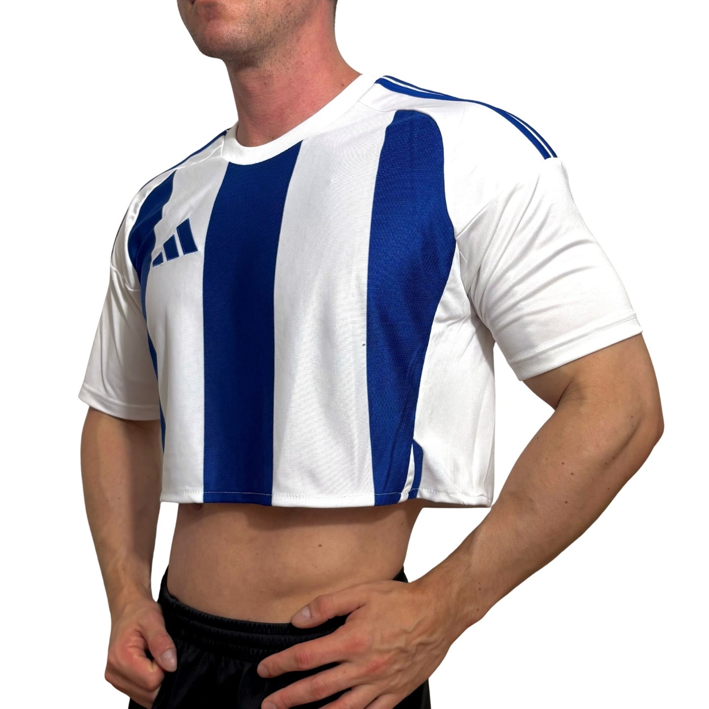 Adidas Blue\White Stripe Crop Top